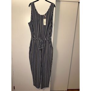 Vineyard Vines Cat Cay Navy White Striped Nautical Jumpsuit XL NWT